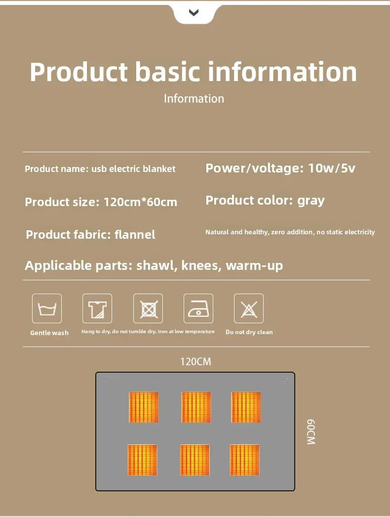 Usb Electric Heating Blanket, Cold Weather - detail 12