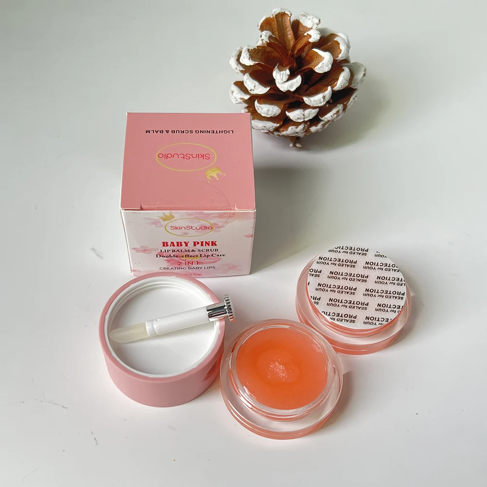 Частная торговая марка Уход за губами отшелушивающие черные губы Лидер продаж 2 в 1 лучший натуральный нежный уход розовый скраб для губ