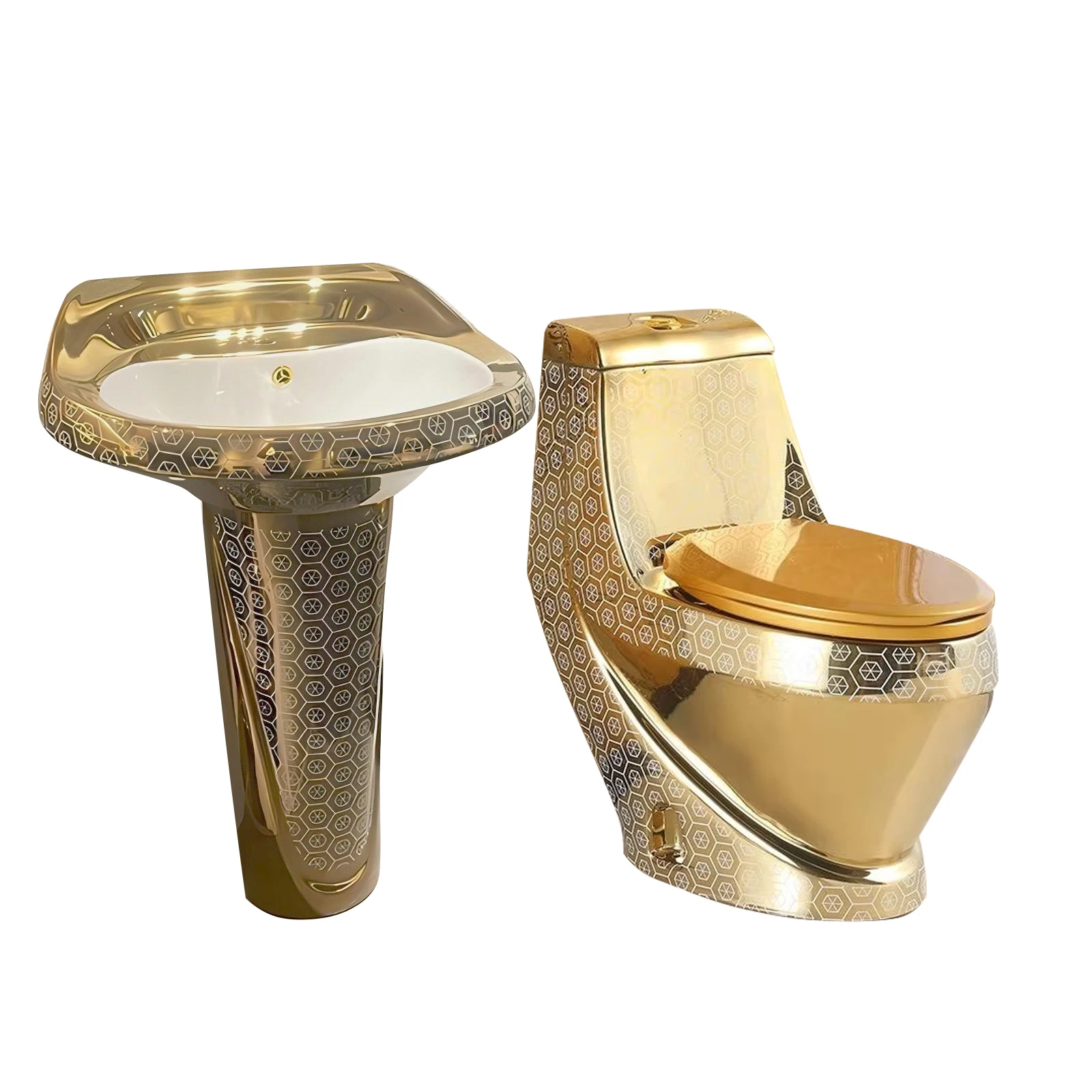 Toilette Western Commode Gold One Piece Wc Ceramic Sanitary Ware Floor Mounted Floor Toilet Bowl