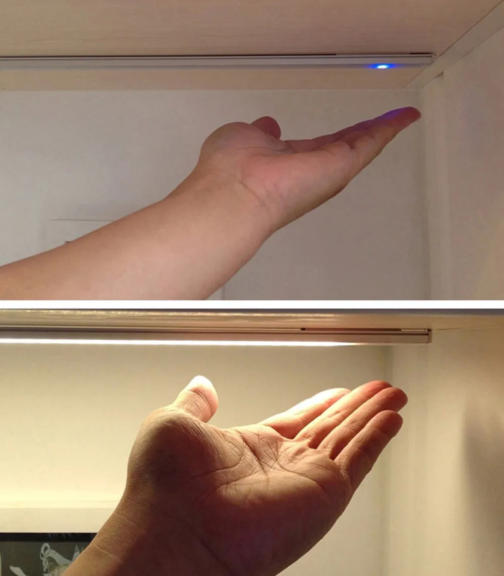 Dimmable 30CM USB LED Touch Sensor Light Strip Under Cabinet Wardrobe Cupboard Lamp Tube Bar Light