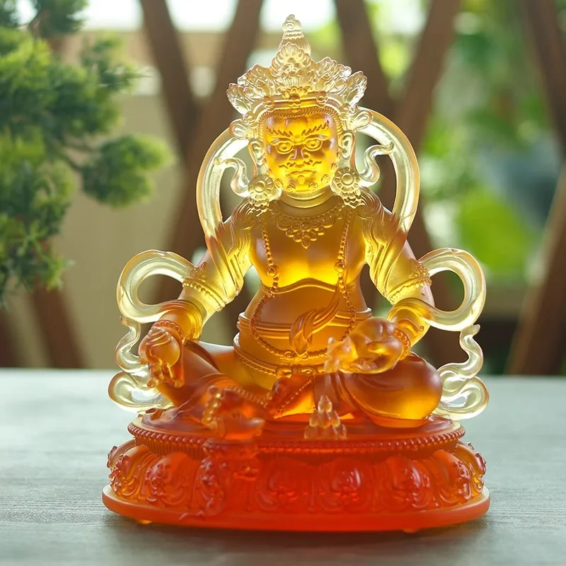 New 2024 God of Wealth with Five Surnames Glass Buddha Statue for Homes/temples