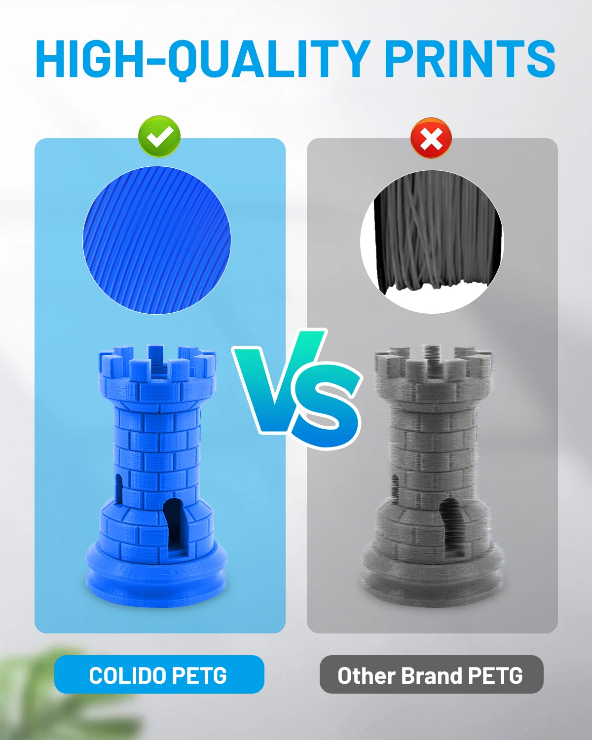 CoLiDo Overseas Warehouse Direct PETG-filament voor 3D-printers, zeer sterk 1,75 mm PETG transparant filament GreenFilament_voghion.com