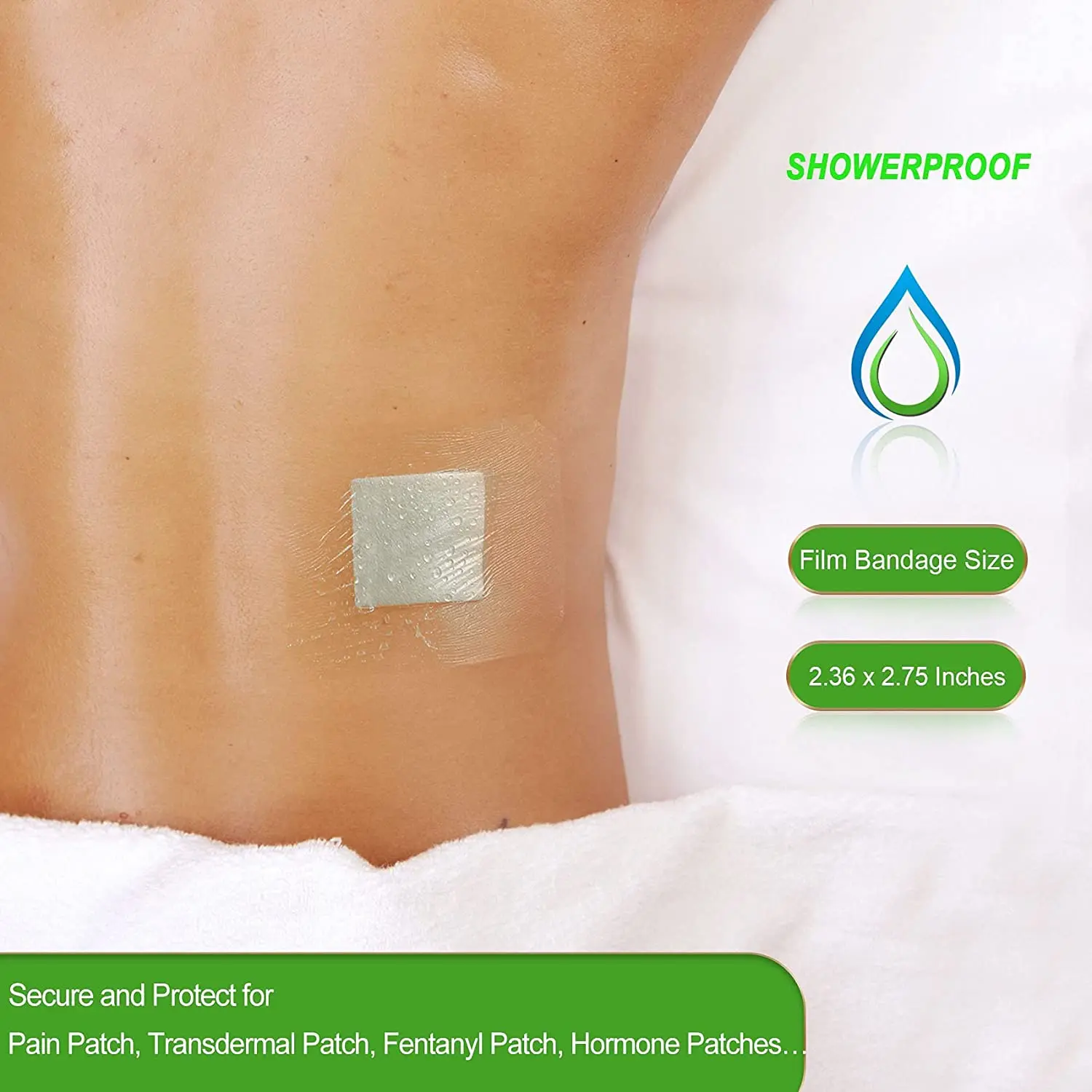 Transparent Film Dressing 2 3/8'' X 2 3/4'',100 Pack,Waterproof Wound