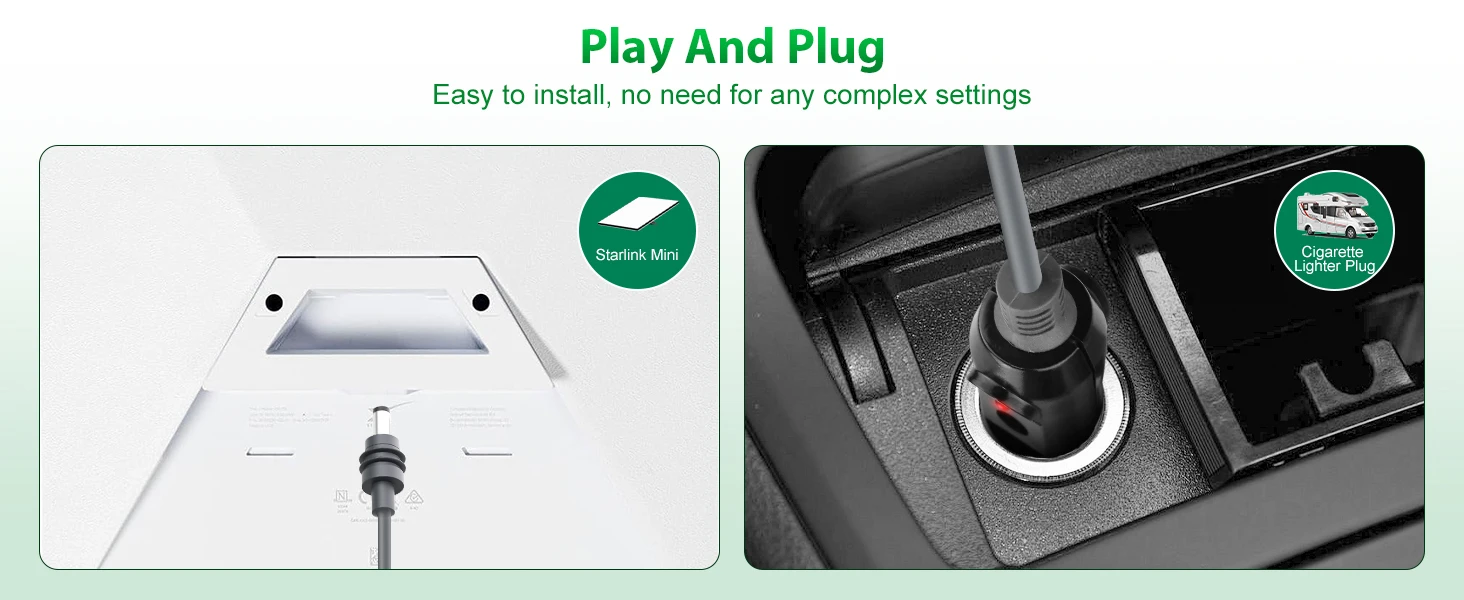 12v Car Cigarette Lighter to DC 5521 Power Cable for Starlink Mini DC 5.5* 2.1mm Charge Cable插图3