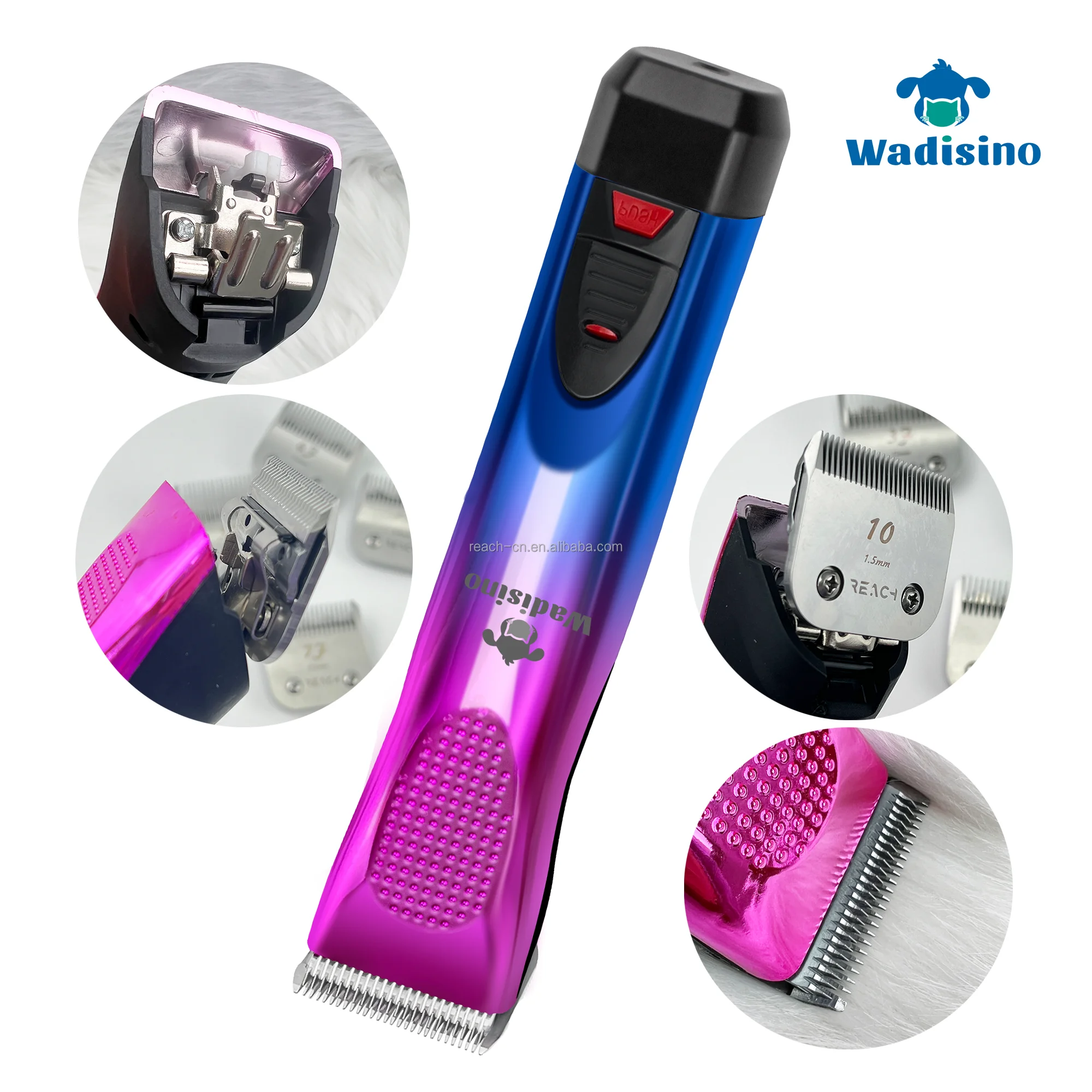 A5 Two Batteries Dog Cat Hair Clipper With 10 Metal Blades High Carbon