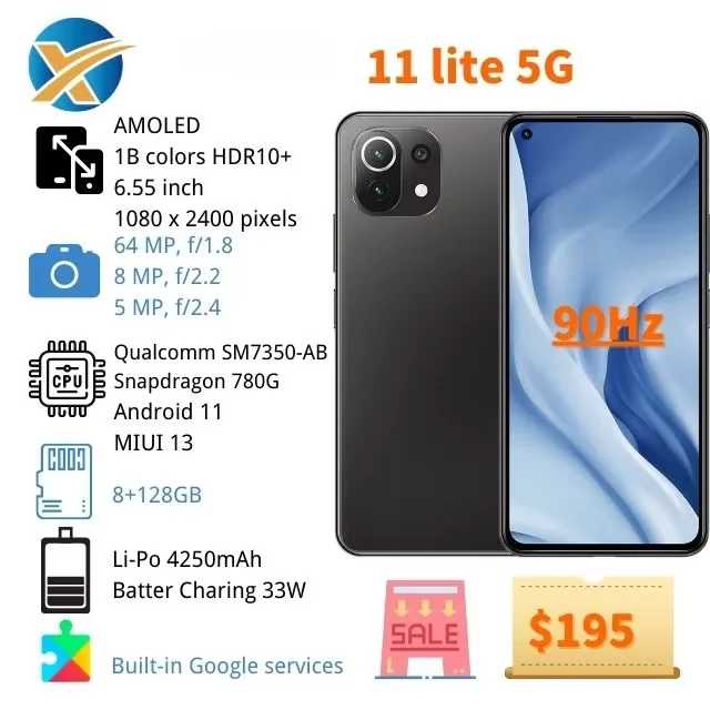 ANDROID - #1値下げ Mi11Lite 5G 6GB RAM 128GB ROM Xiaomi Mi 11 Lite 5G 6.55