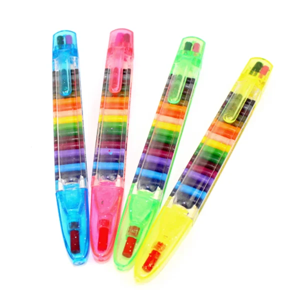 BECOL Wholesale Multi Color Creative Cute Crayons Non Toxic 20 Colors Private Label Kids Crayon Sticks for Painting