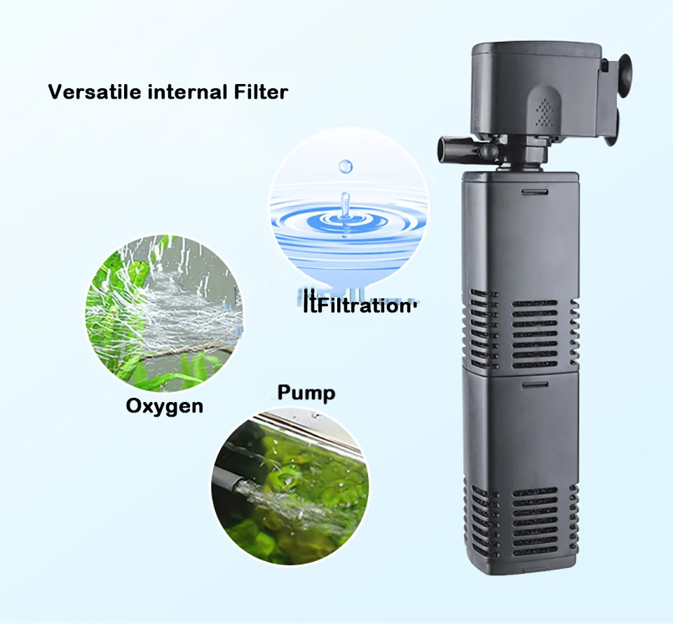 Sobo Fish Tank Filter 3 In 1 Aquarium Internal Filter Submersible Bio ...