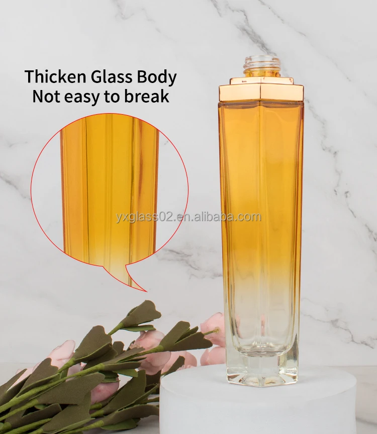 New design Cosmetic glass bottle set Hexagon skincare cosmetic packaging customization glass container details