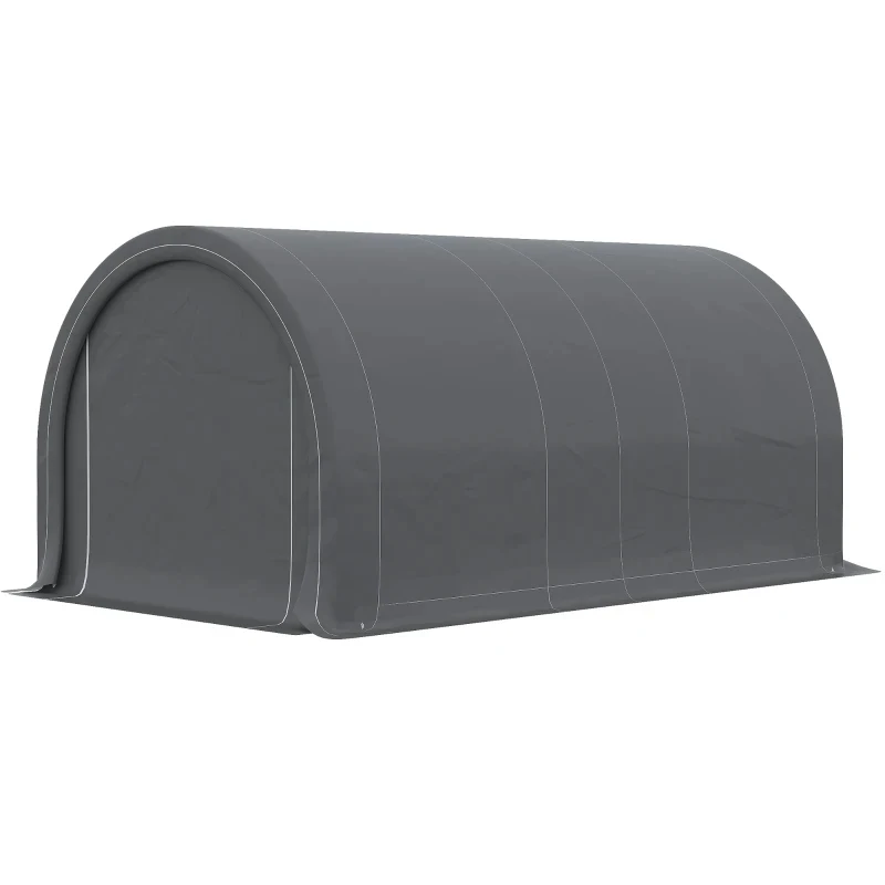 carpado de 16' X 10' Impermeable Tratamiento UV con Estructura de Acero Cobertizo de Almacenamiento para Estacionamiento de Automóviles Marco de Madera Tratada a Presión