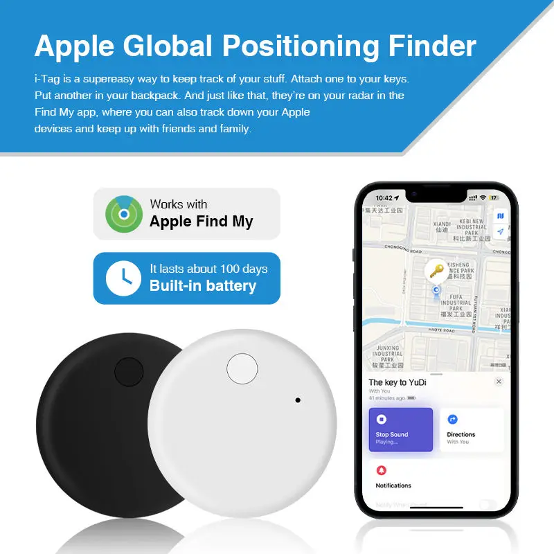 Mfi Ios Small Gps Locator Air Tag Airtag Smart Tag Gps Tracker With ...