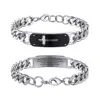 Bracelet croix courbée gravée Josh