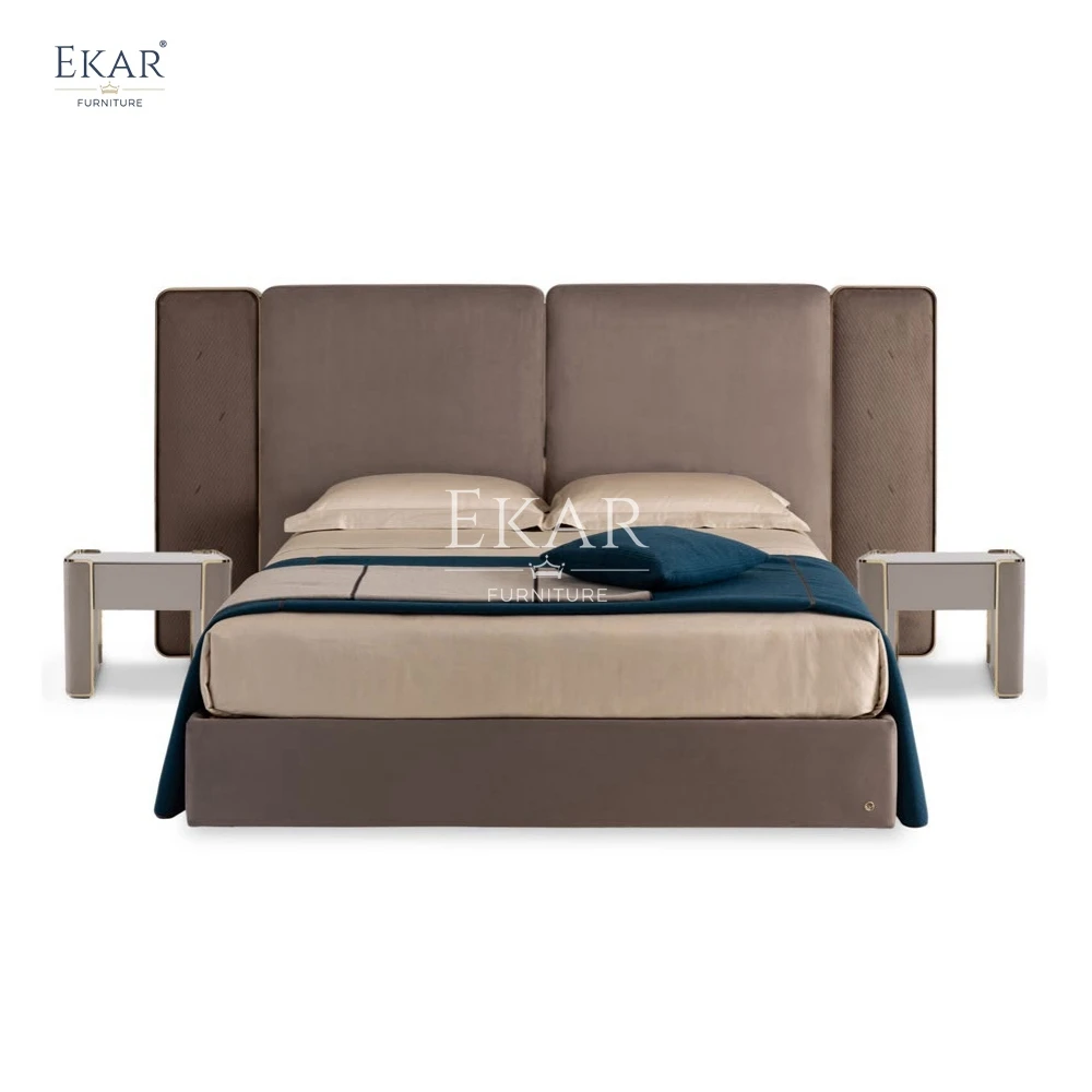 Ekar Furniture Modern Crystal Steel Bed Elegant and Durable Metal Frame Upholstered Luxury Bedroom Furniture manufacture