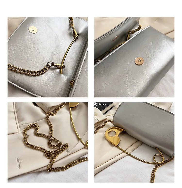 Large Safety Pin 2023 New Summer Candy Color Women Shoulder Bags
