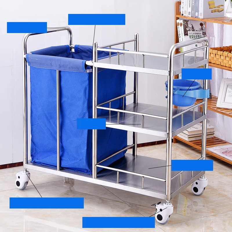 Hospital Garbage Rack Hospital Medical Cleaning Trolley Medical Waste Cart With Bag ...