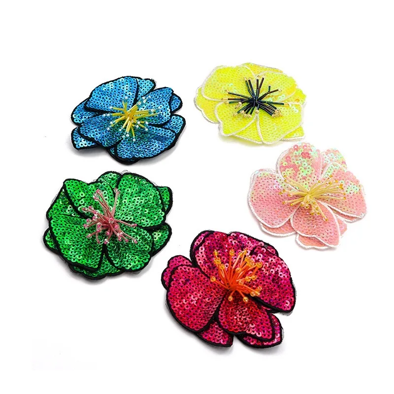 wholesale stock colorful sequins flower patches