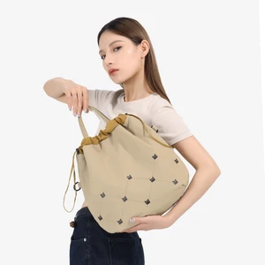 NOXXON Personalized Tote Bag Large Solid Color Shoulder Crossbody Bags Nylon Sling Bags with Drawstring for Daily Life