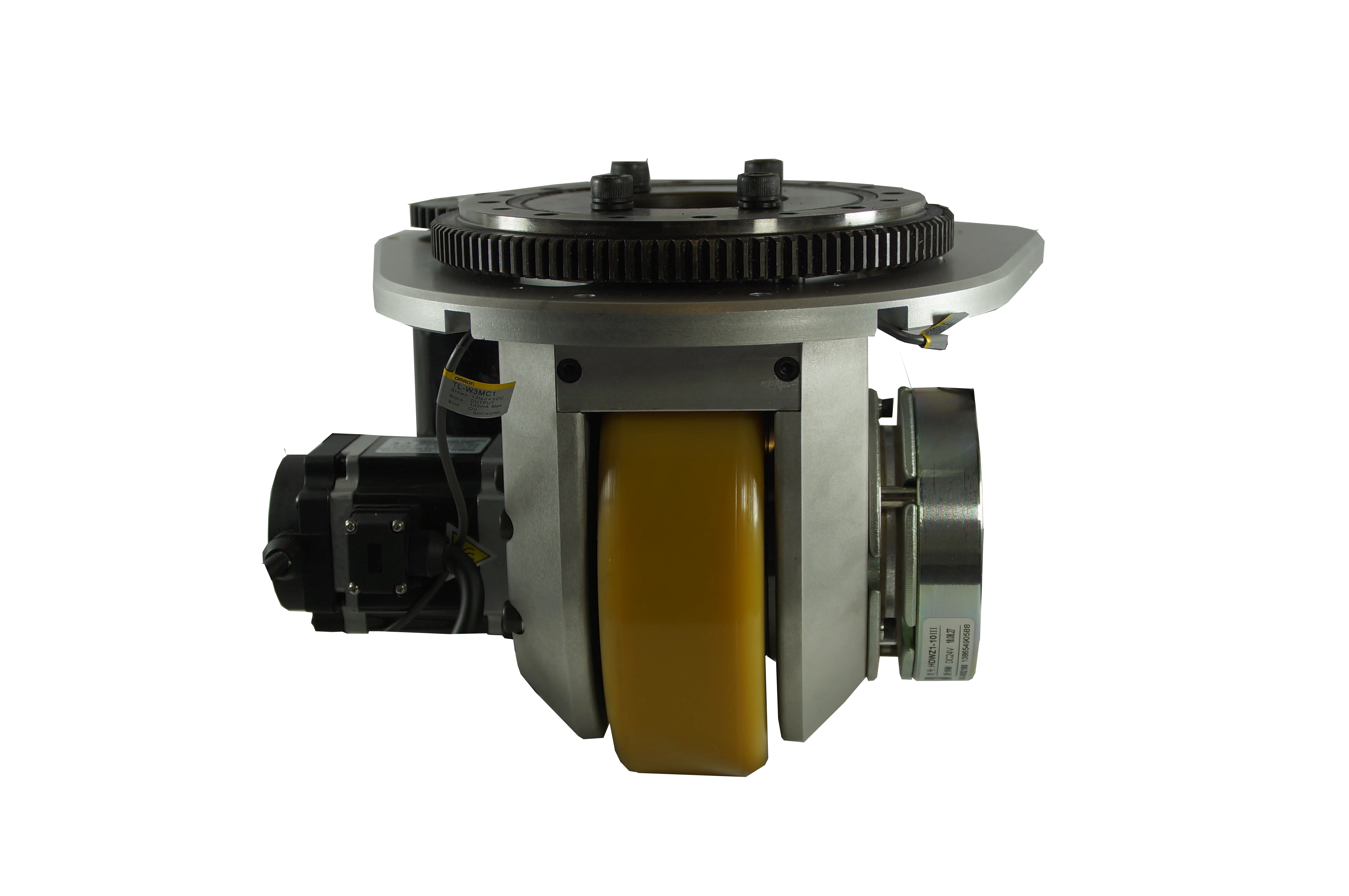 Automated Guided Vehicle Driving Motor Wheel 400W 24V Low Voltage Steerable Hub