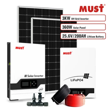 MUST PV18 Pro Hybrid Solar Inverter 3KW 5.2KW 5.5KW 10KW 15KW 30KW Max 450 VDC MPPT 100A Charger Off Grid Inverter For Solar Ene