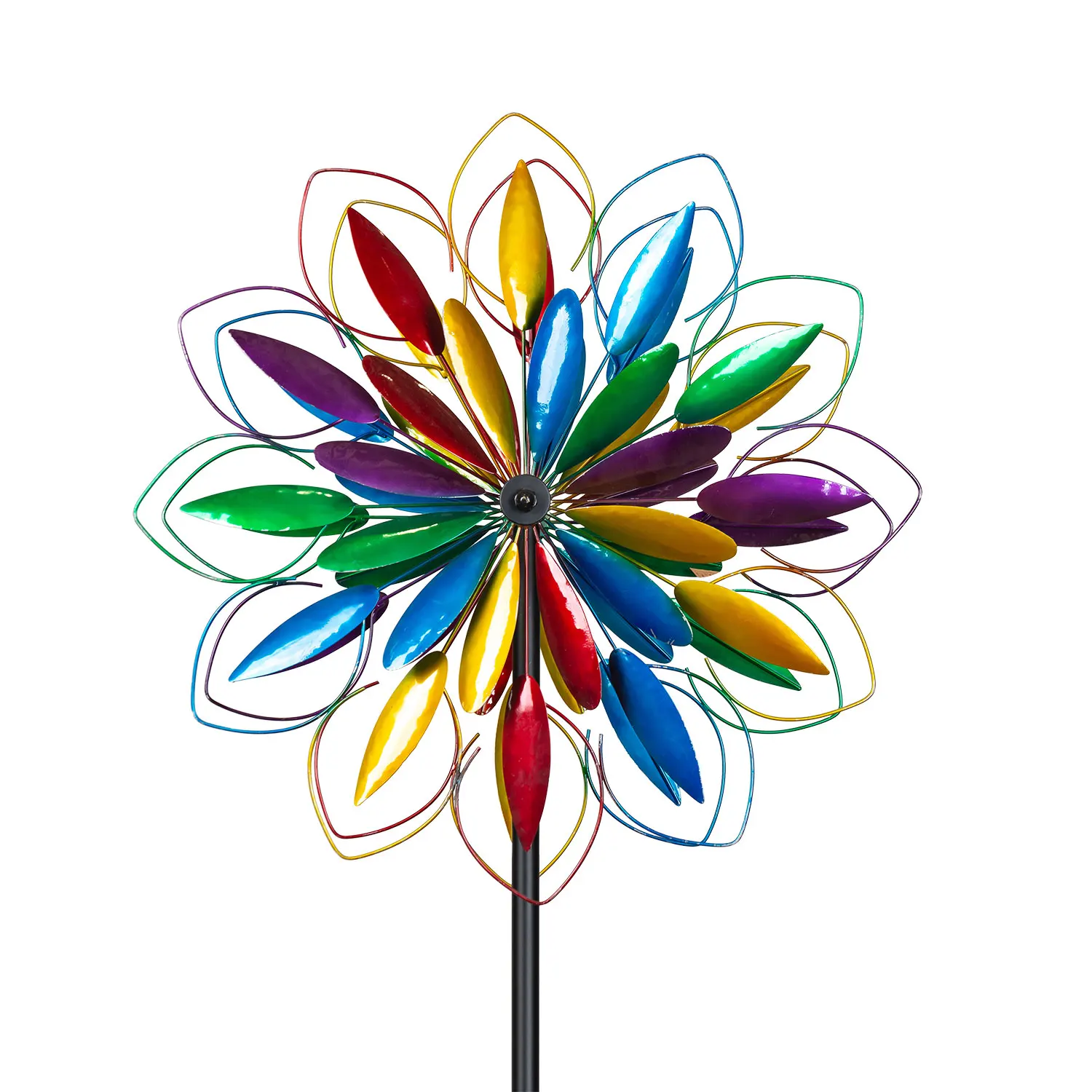  Direction Rotors LawnWindmill Metal Flower Wind Spinner