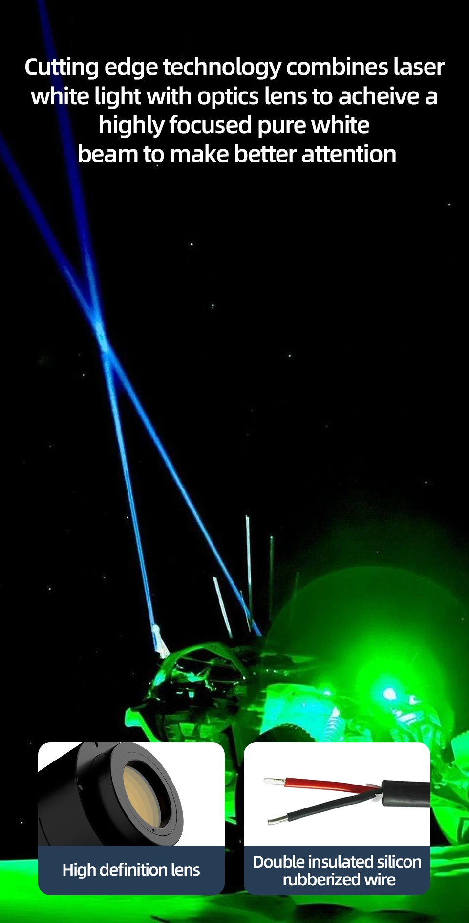 Offroad Laser Light 4x4 Offroad Motorcycle Auxiliary Led Spot 12 Watts