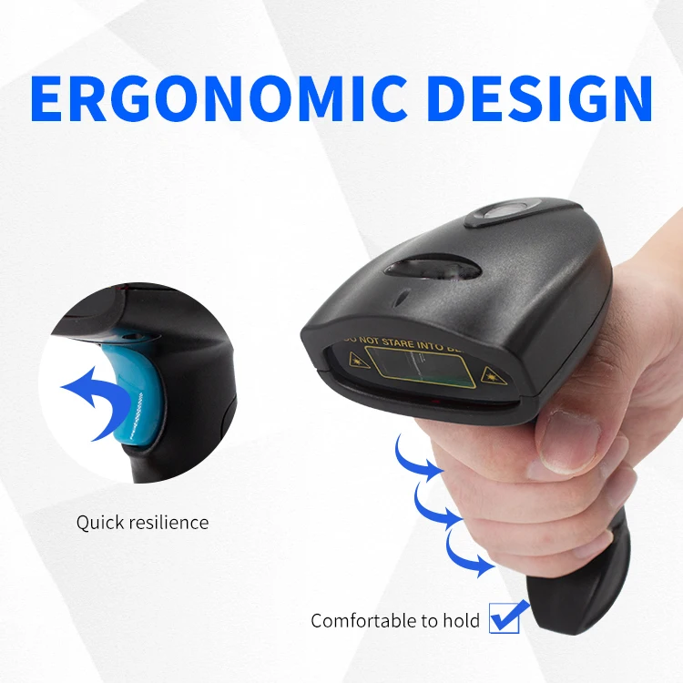 Wireless Industrial Barcode Scanner Laser Barcode Reader 1d 2d Qr ...