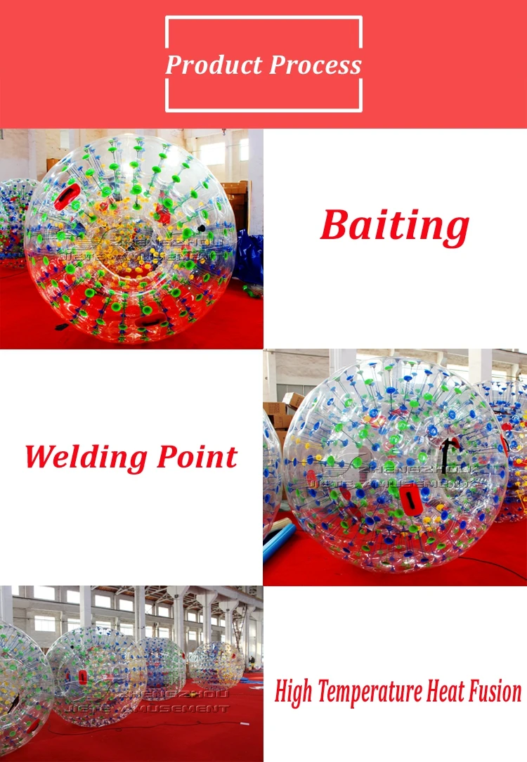 PVC TPU transparent inflatable clear human bumper bubble ball games for kids or adult