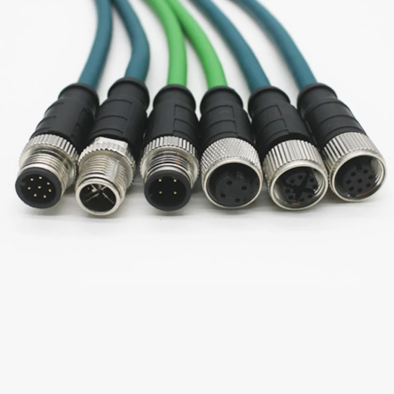 M12 To Rj45 Cat5e Cat6 Cat6e Stp Sftp Ethernet Cable A Coded Industrial Profinet Network Cable