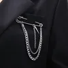 Conical tail chain double-layer brooch