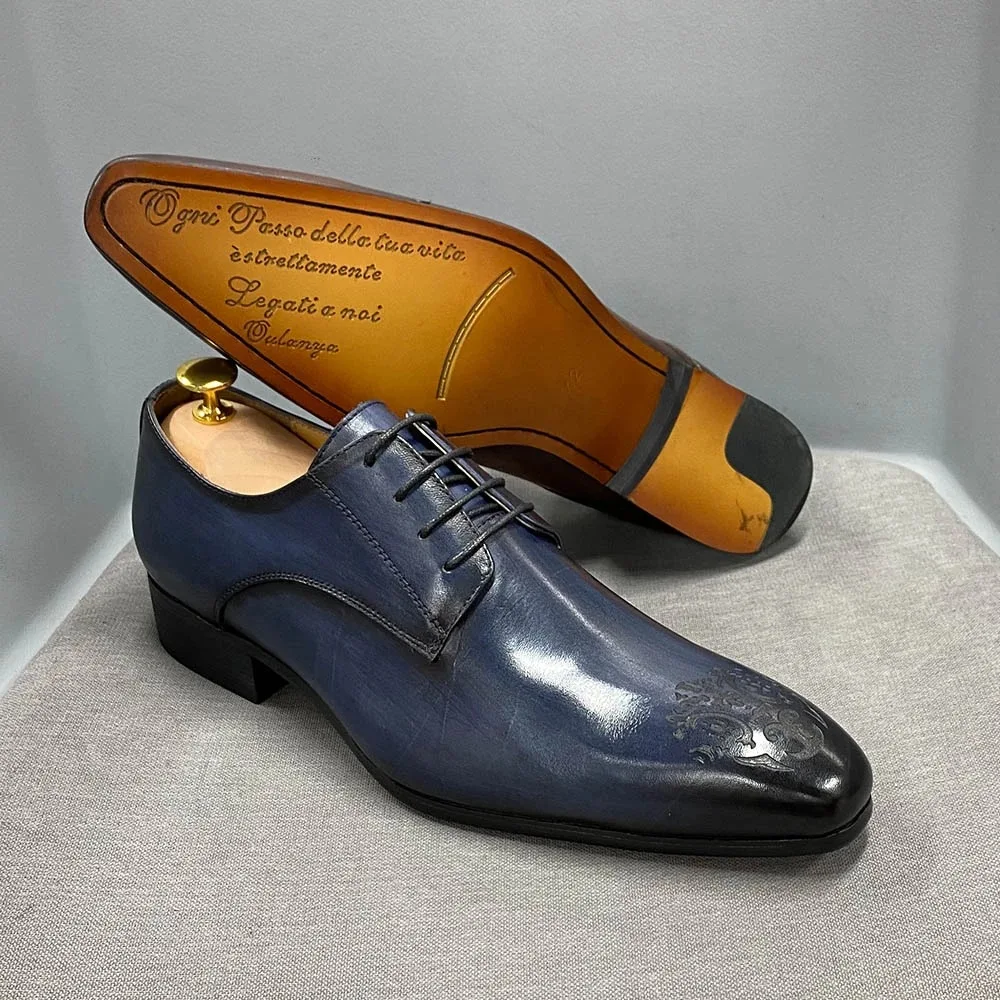 slim fit dress slacks American Retro Derby Square-Head Workwear High-End Men's Dress Shoes main image 0