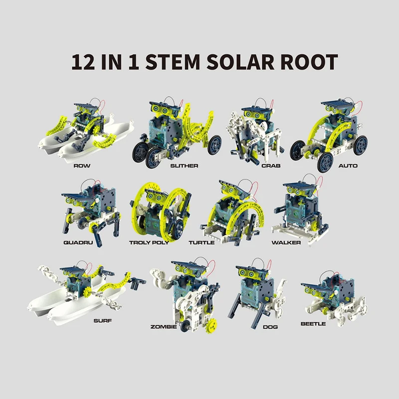 12 в 1 игрушечный робот на солнечной батарее