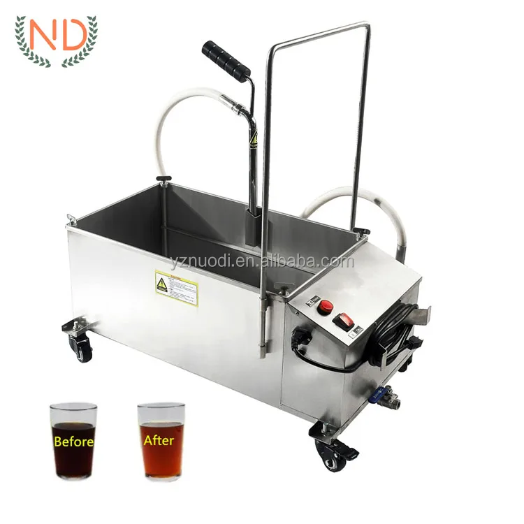 Movable Edible Cooking Oil Filtration Machines Deep Frying Oil Filter Machine Filtration Cart