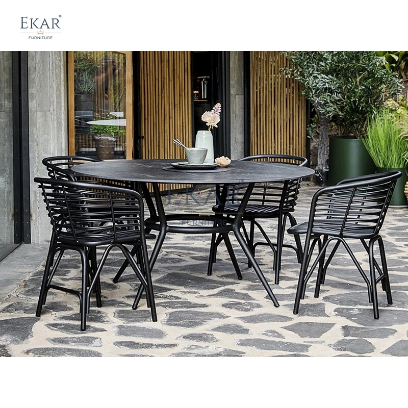 product modern round outdoor dining table with durable weather resistant design-59