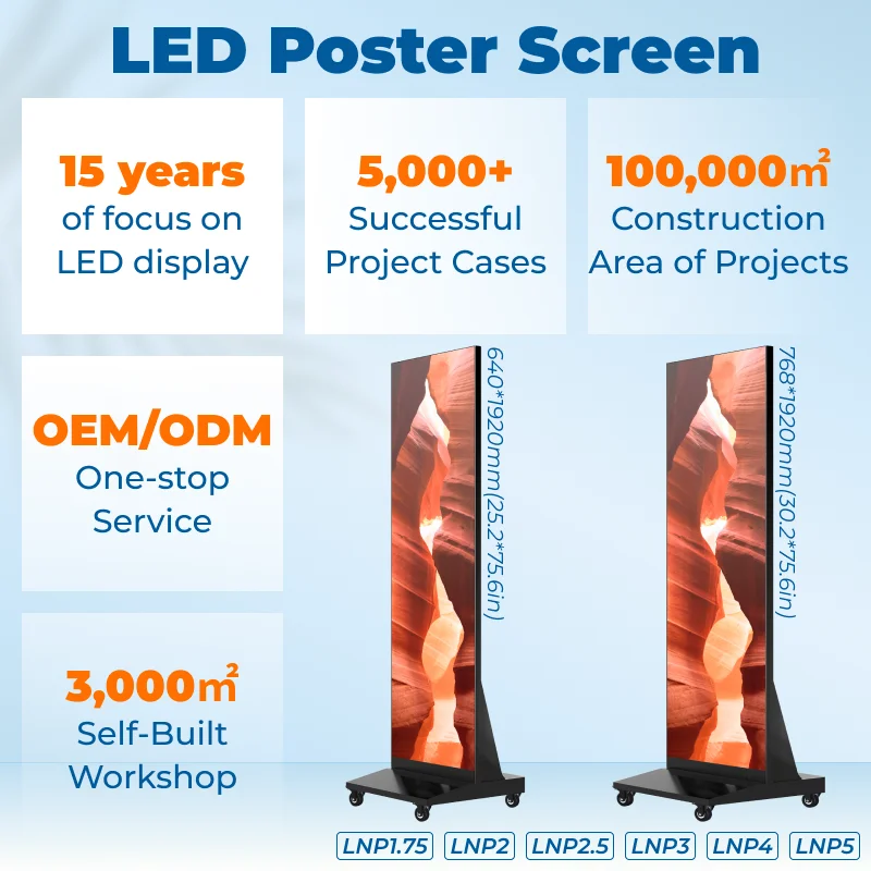 LINO Factory Pushunled High Definition Indoor Led Poster Display SDK Showcases Commercial Advertisement Led Video Wall