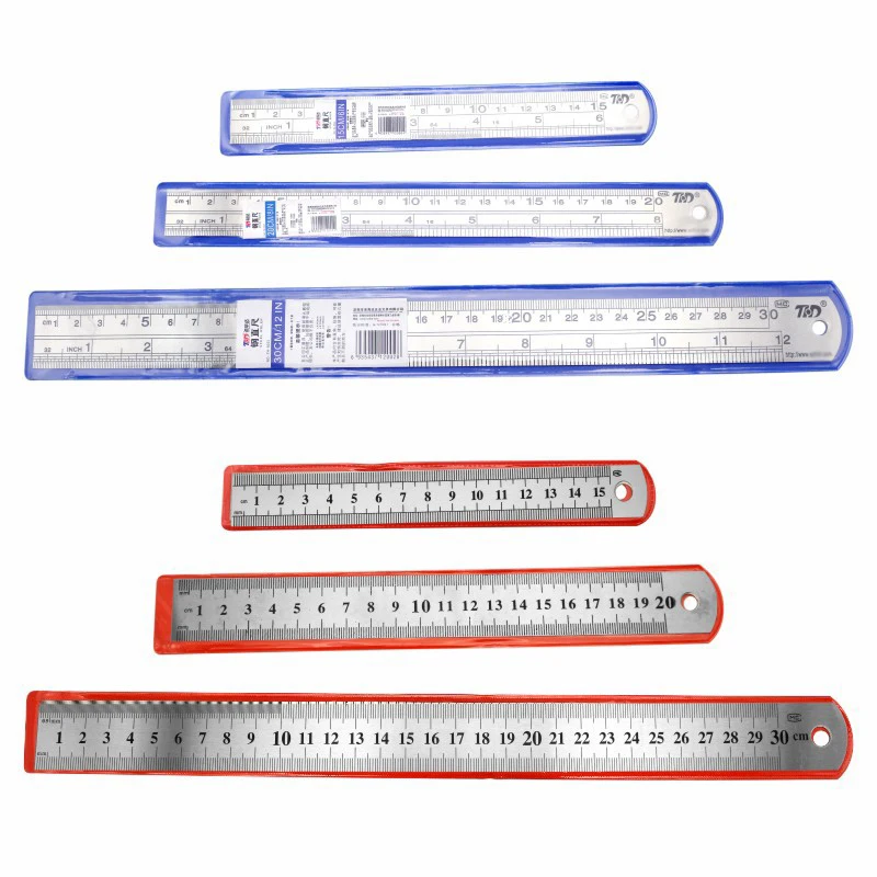 Set 9 Righelli Acciaio Inox - 10/15/20cm Doppia Scala Per Disegno 341995 - 3