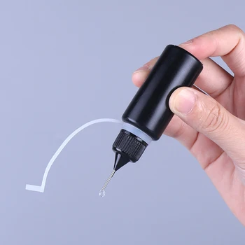 LDPE 5ml 20ml 50ml 120ml Plastic Bottle Glue Liquid Tip Applicator  Glossy Black  Dropper Plastic Bottles With Needle Tip Caps