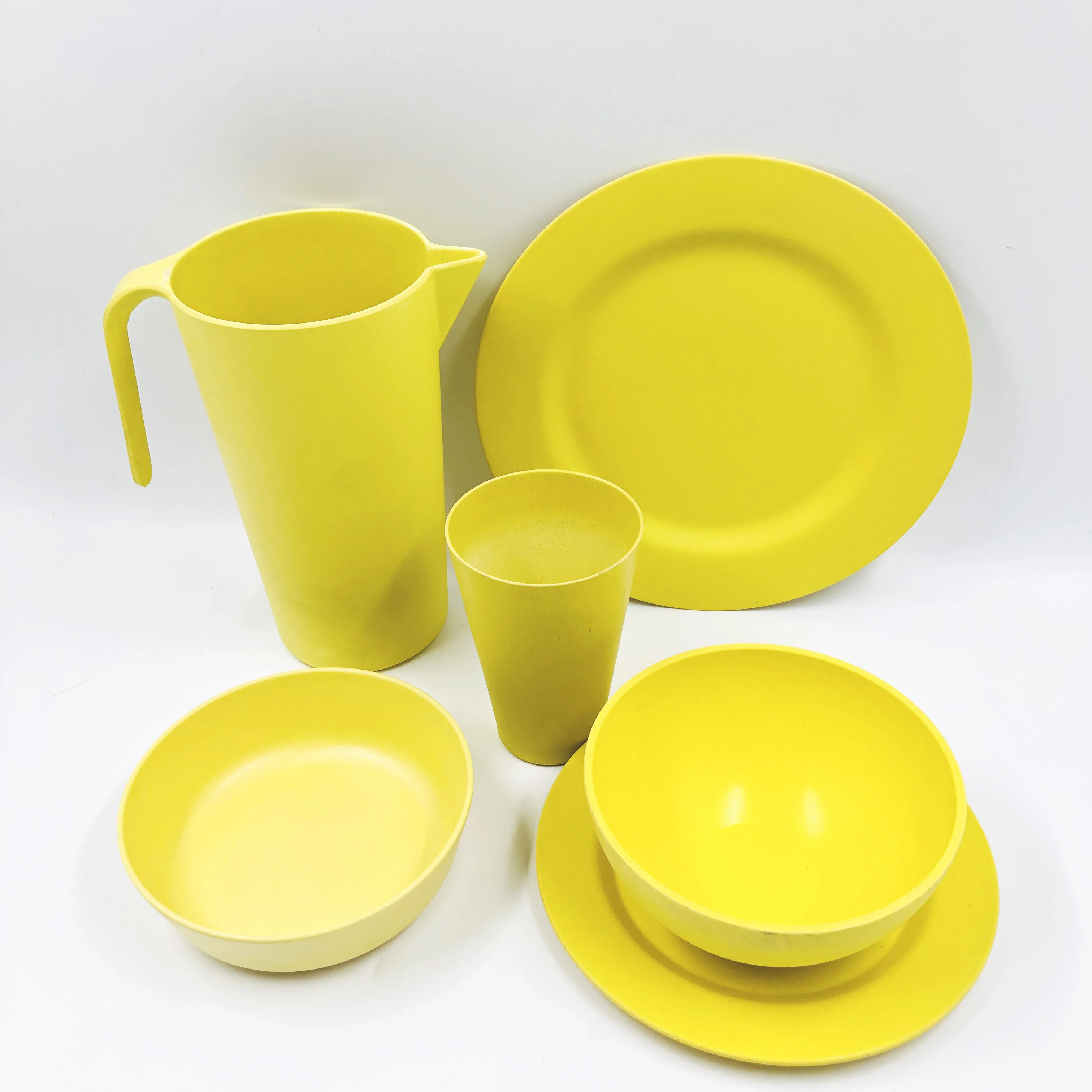 Colorful dinnerware sets bamboo eco friendly customized complete bamboo pure dinnerware