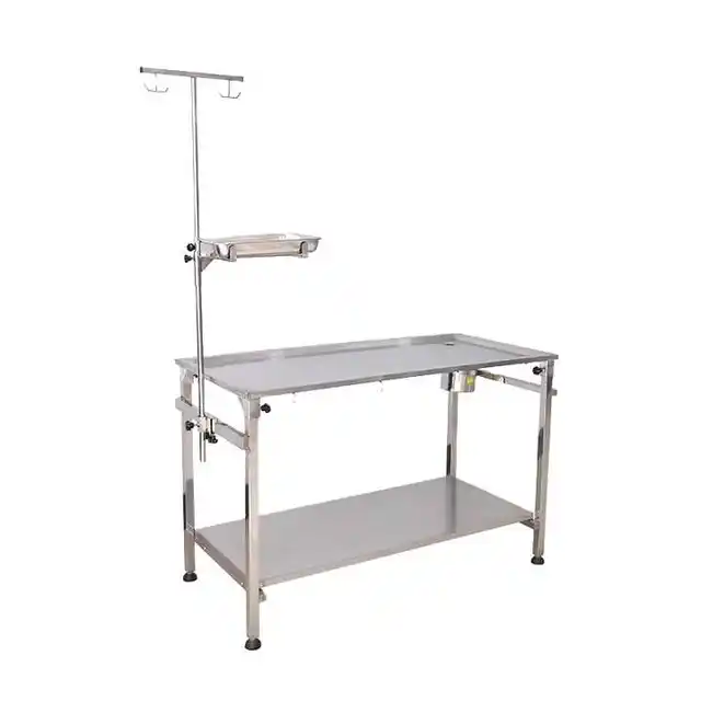 Simple Operation Double-Layer 304 Stainless Steel Operating Table Multi-Purpose Disassembly Storage Veterinary Instrument for