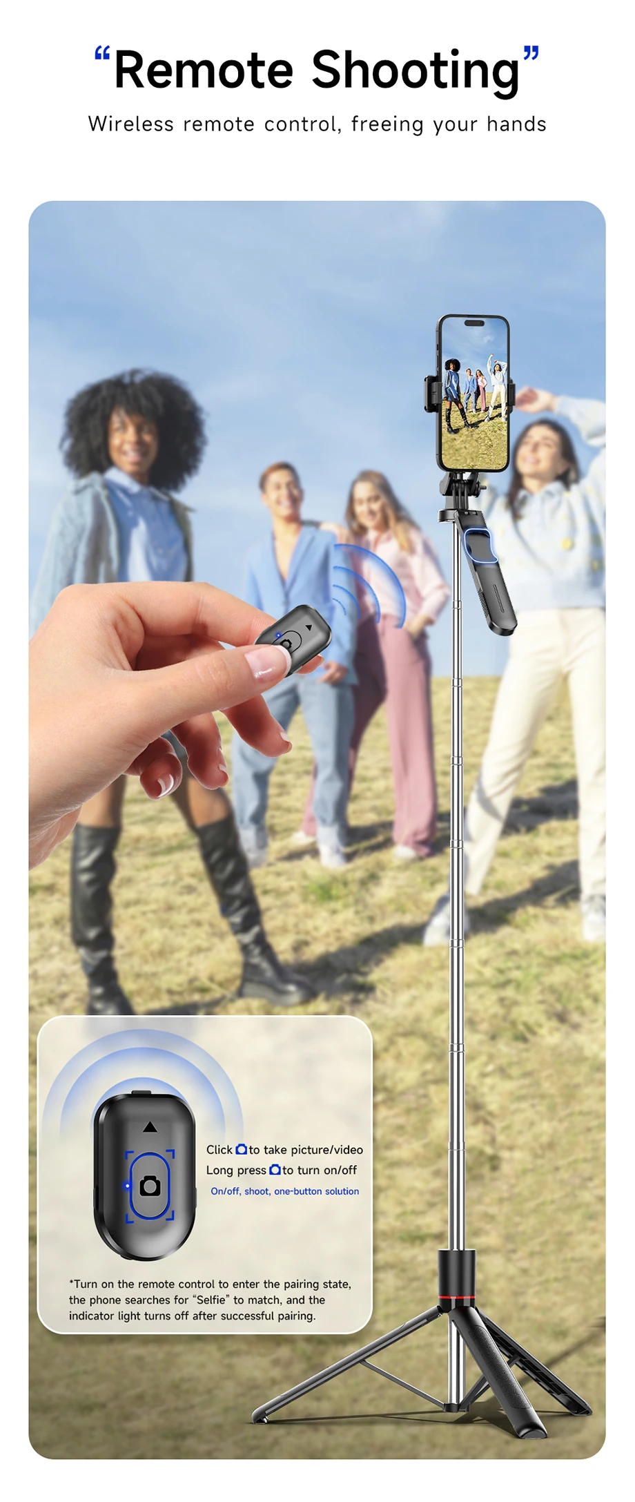 CYKE F16 Stable Tripod Balanced and Stable Shooting Selfie Stick 360°Panoramic Shooting 1708mm Cell Phonefor Video Recording