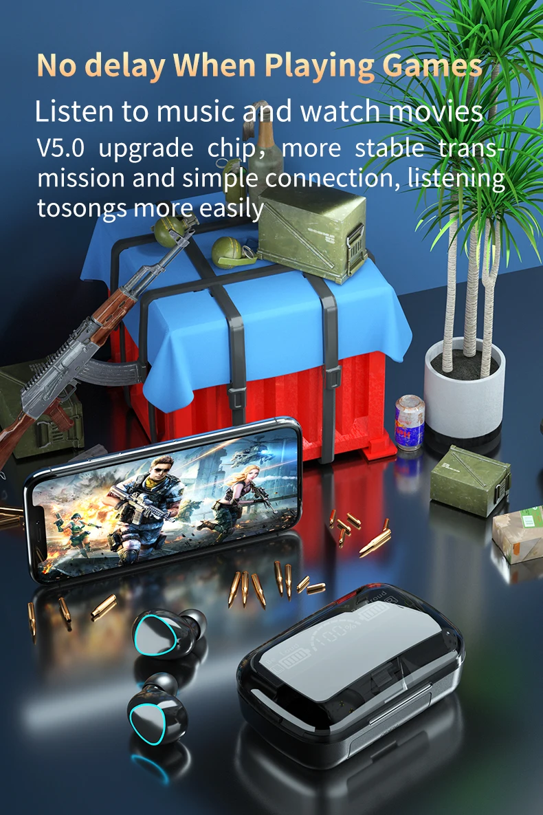 Ear Buds BT V5.1 USB M10 TWS Earbuds Wireless LED Display Draadloze Koptelefoon Earphones Headphones Headsets - ANKUX.COM