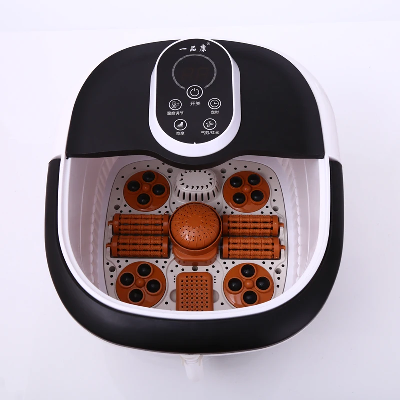 2021 EILISON Multifunction Portable Pedicure Basin Heated Infrared Shiatsu Air Bubble Foot Stone Bath Massager for Spa