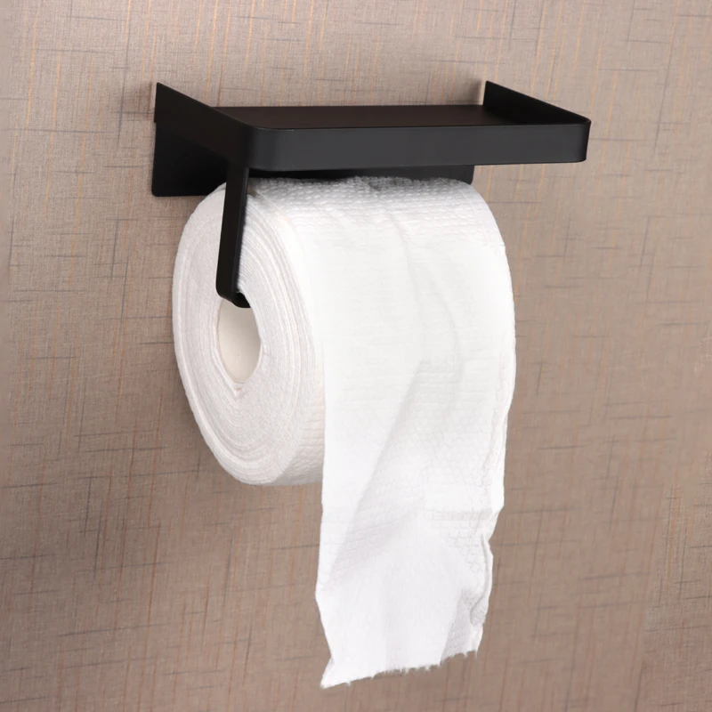 Wc Rolhouder Stainless Steel Wall Mounted Roll Tissue Holder Black
