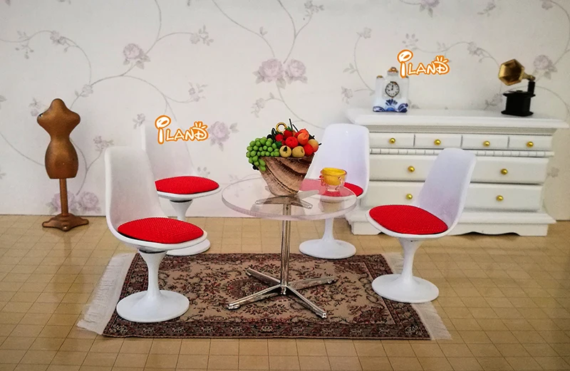 
 Миниатюры iland в масштабе 1:12, миниатюрный металлический стул для кукольного домика, Диона, сцена WL001  