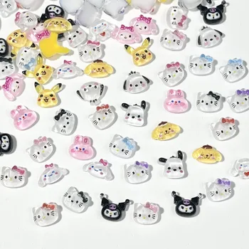 3D Ice Permeable Stereo Hello Kitty Nail Charms Accessories Cartoon Kawaii Resin Nail Art DIY Phone Case Nail Accessories