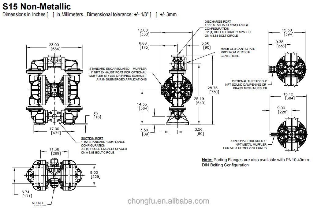 SANDPIPER original diaphragm pump S15B3K2KPAS000 PVDF diaphragm pump manufacture