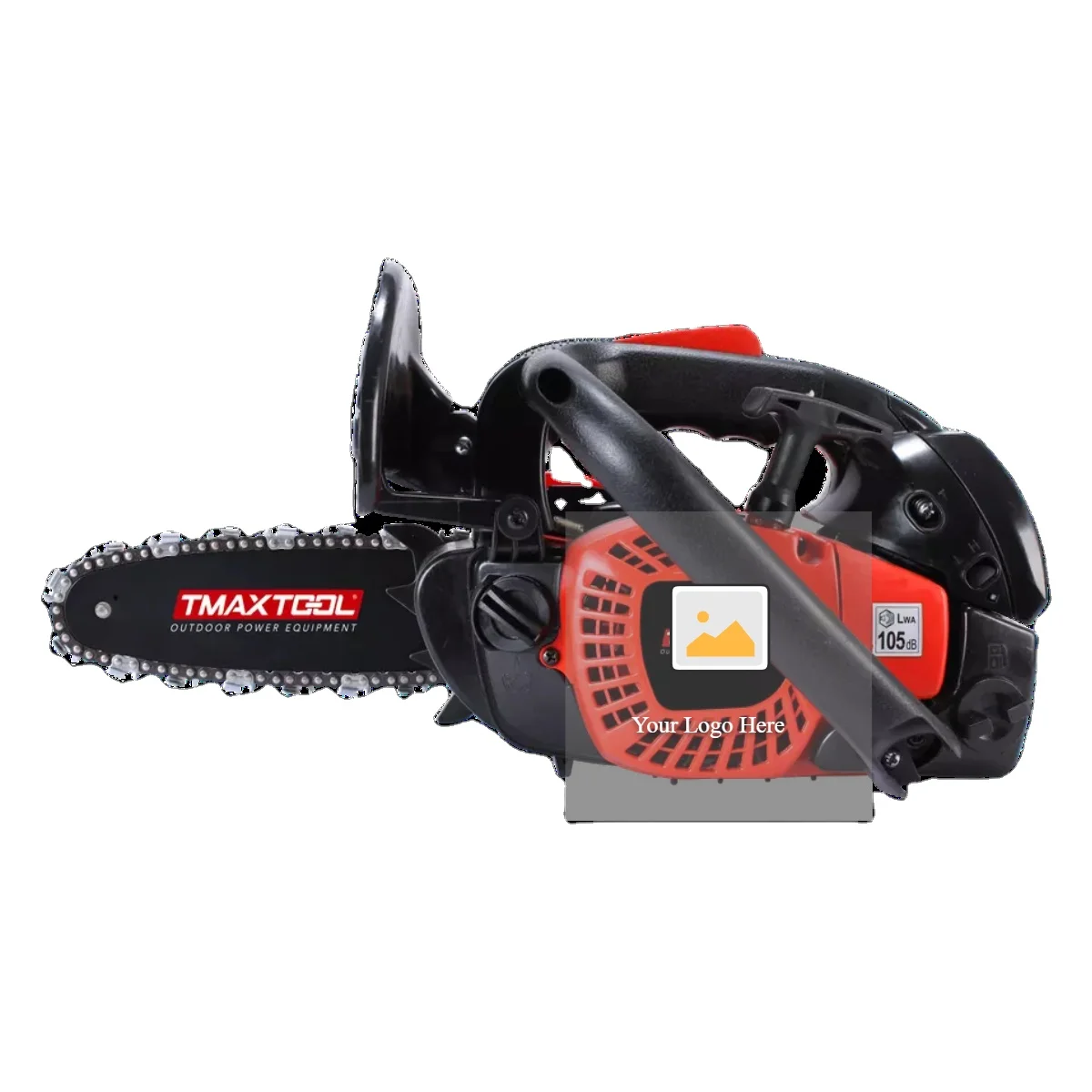 Mini gas outlet powered chainsaw