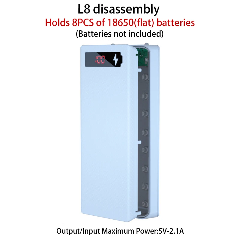 Power Bank Case Detachable 8*18650 Battery(without Battery) Charger Box DIY Shell Kit LED Display Power Bank Shell