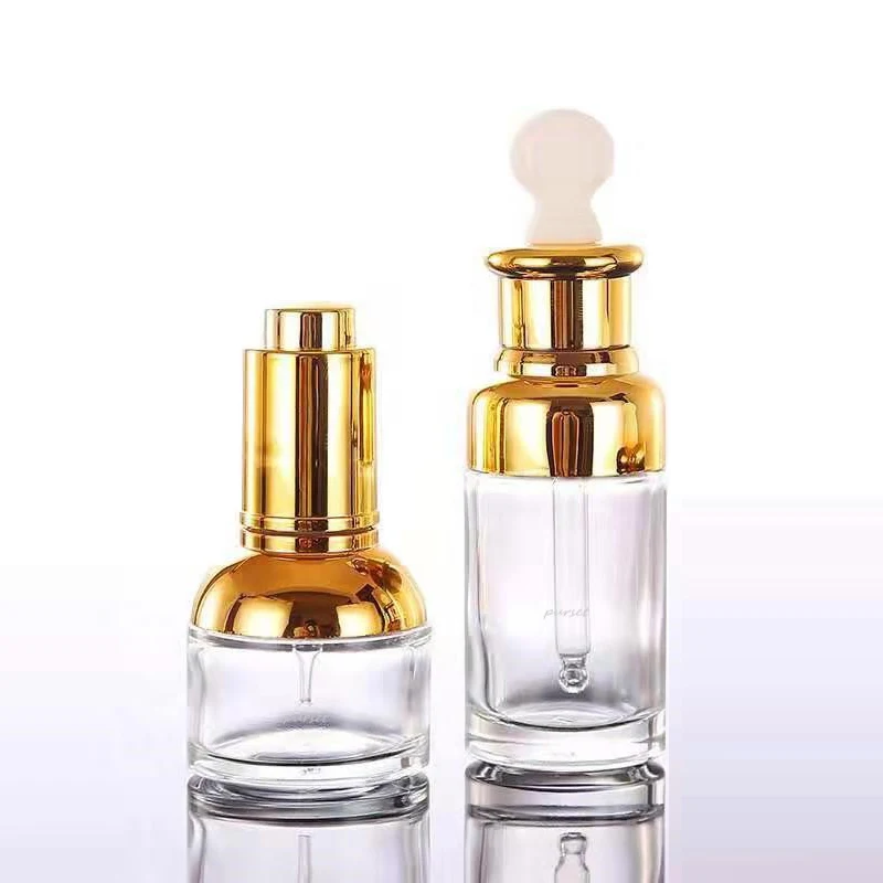 Hot Sale Cosmetic Packaging Luxury Unique Essential Oil Dropper Bottle Clear