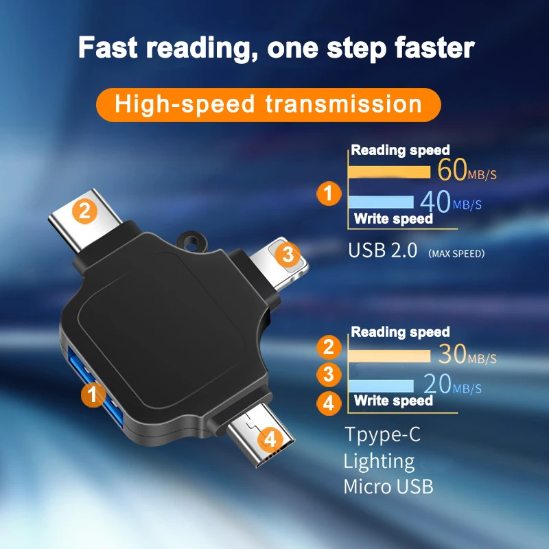 Высокоскоростная передача 3 в 1 Многофункциональный адаптер для usb-накопителя устройств Type-c