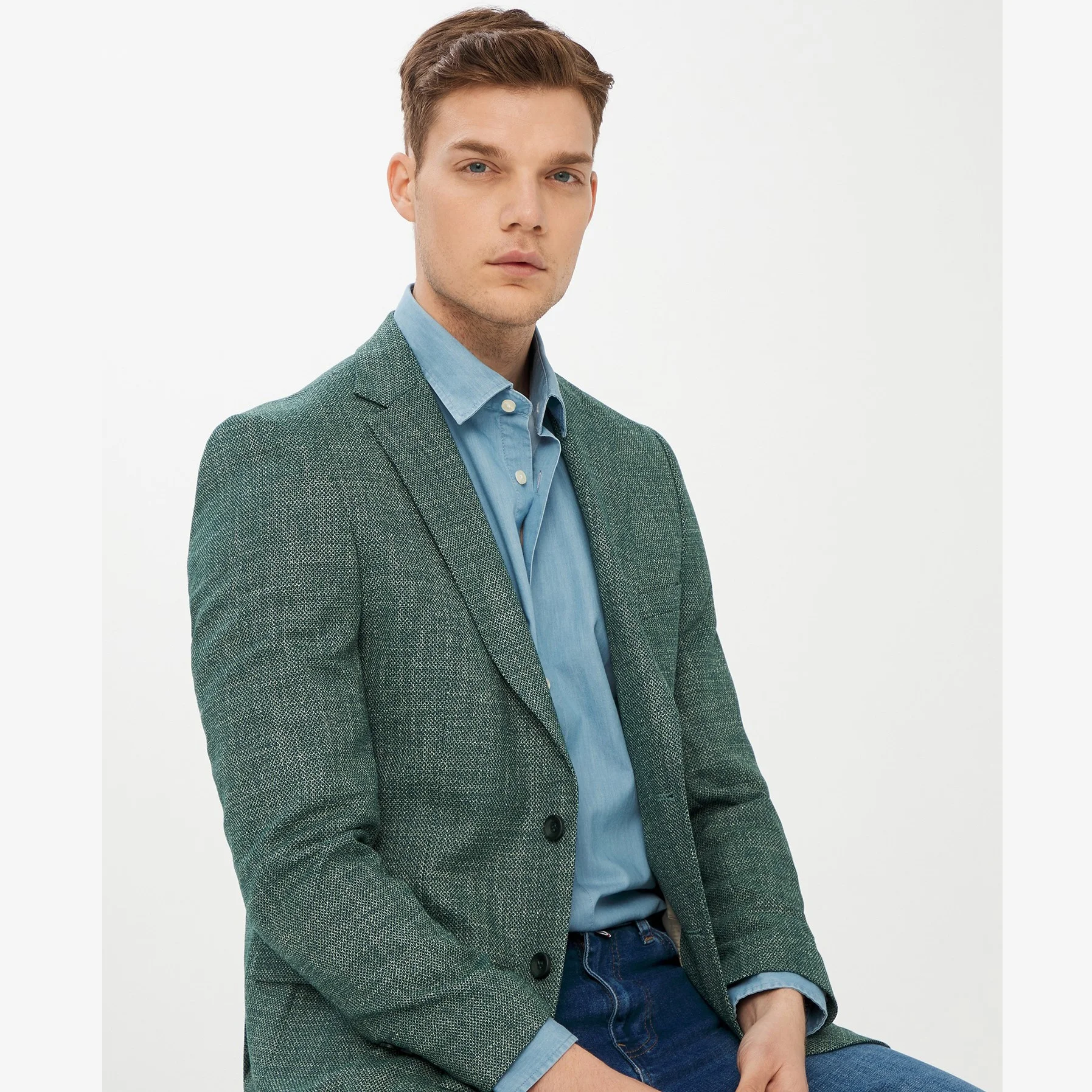 jumper with suit jacket